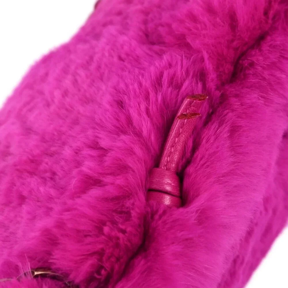 Chanel Pink Fur Chain Shoulder Bag 143554 - Picture 10 of 11